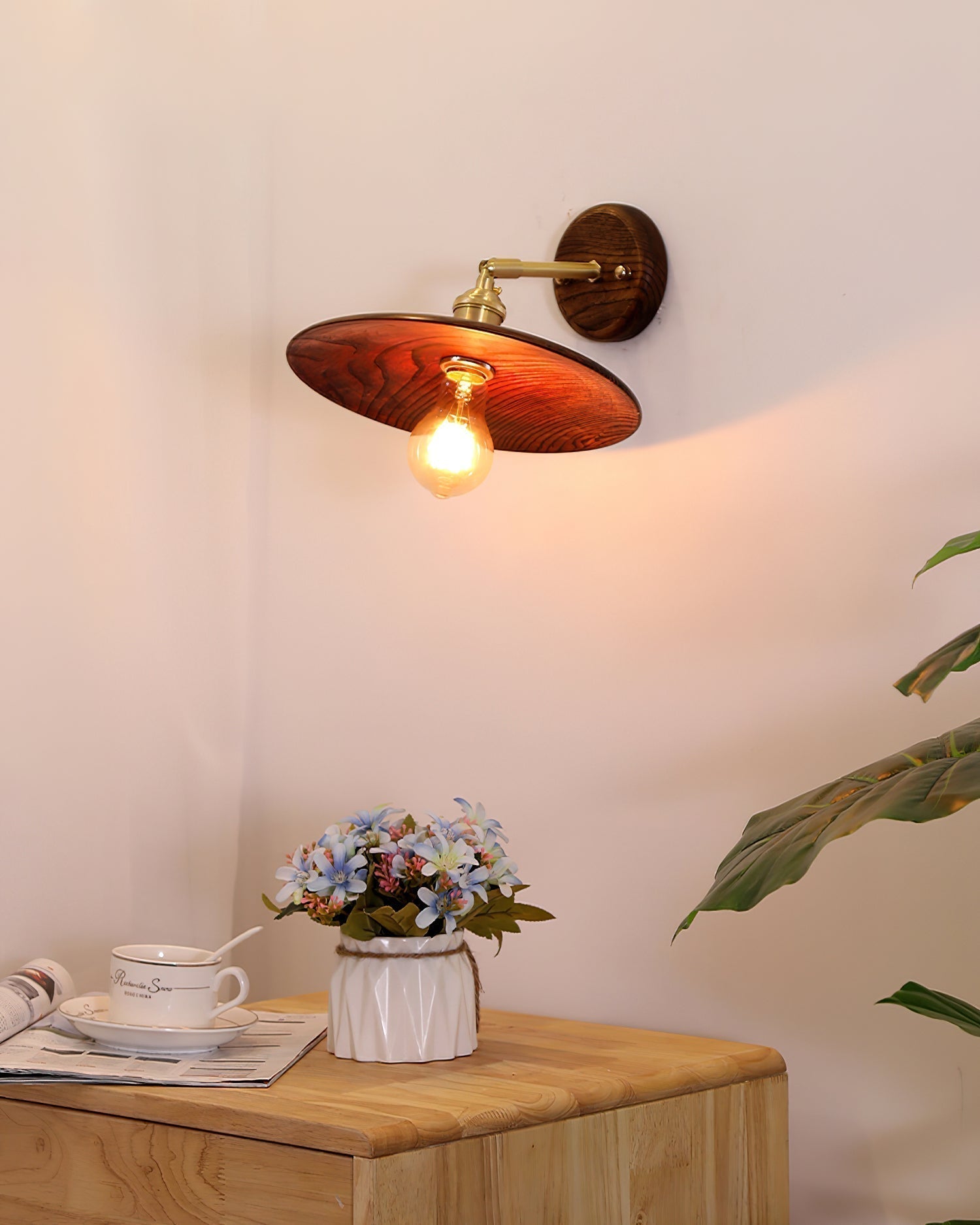 Runia Applique Murale Rotative en Bois