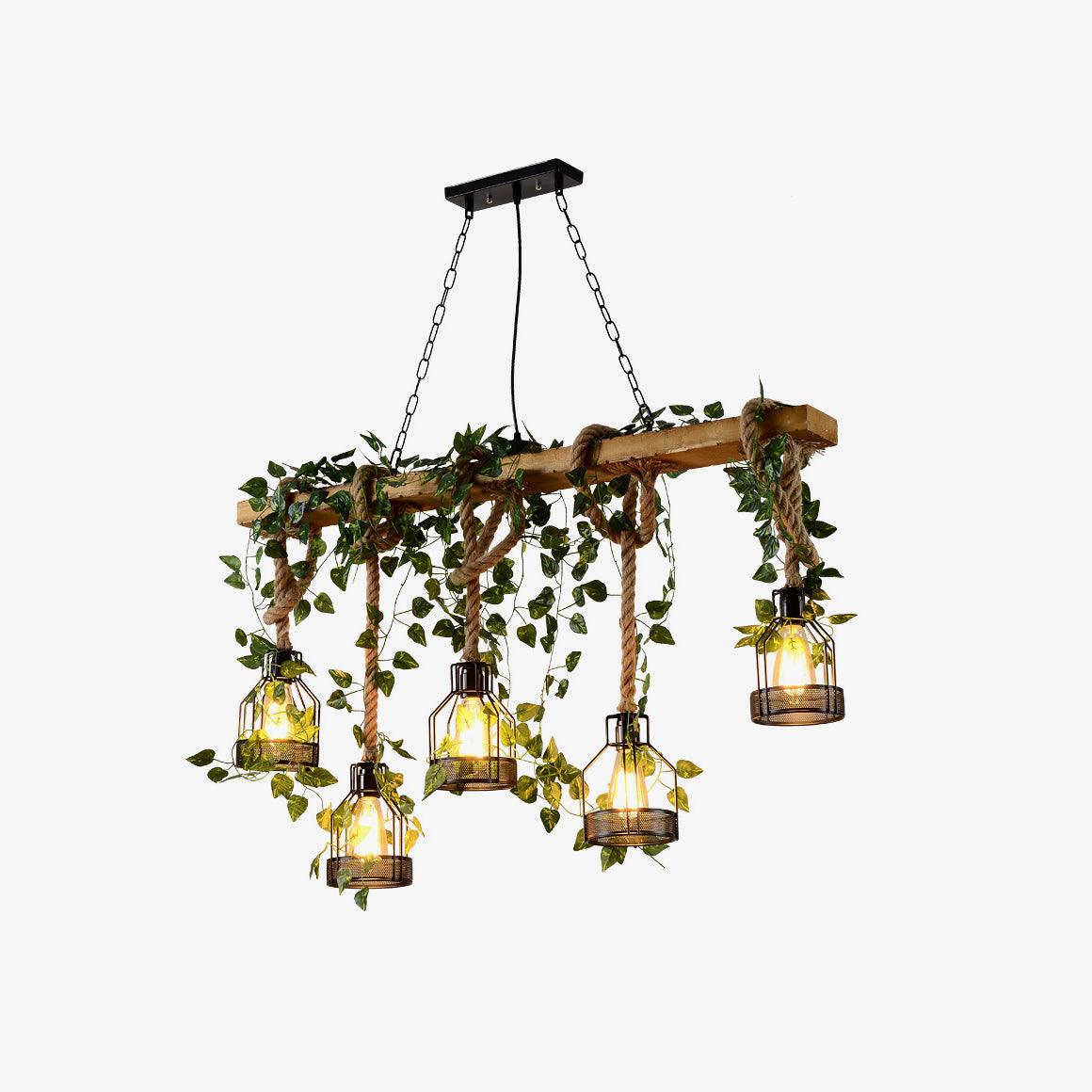 Lustra Lustre Rustique Poutre Corde Cage Confortable