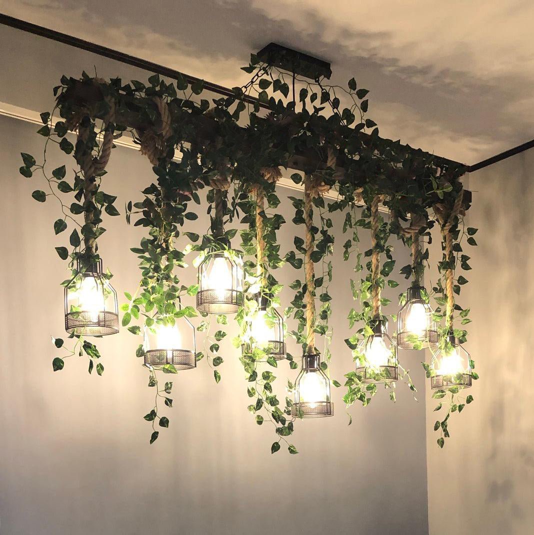 Lustra Lustre Rustique Poutre Corde Cage Confortable