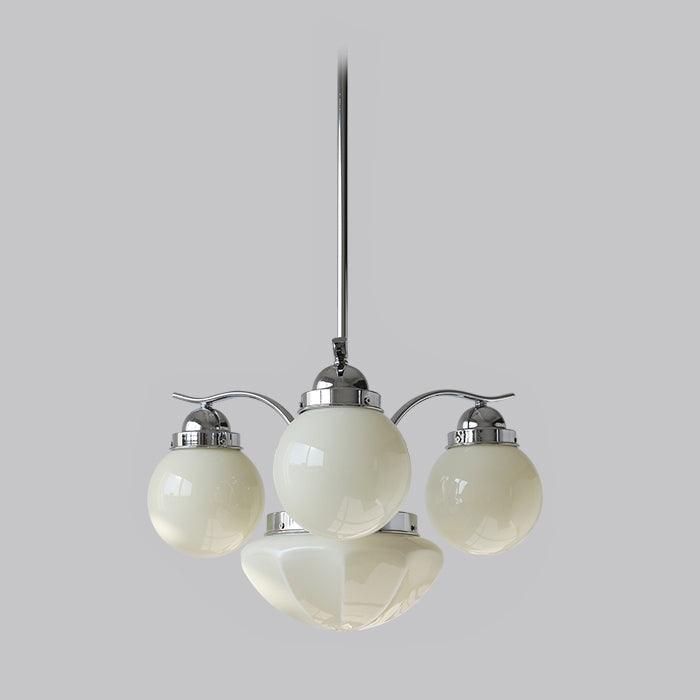 Lustra Lustre Rétro Chic Globe en Verre Blanc