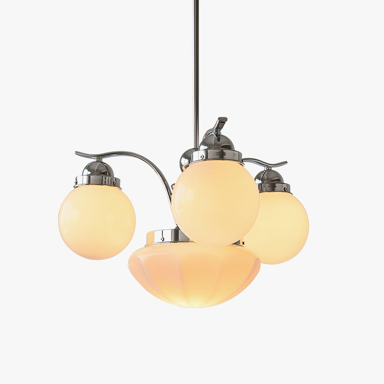Lustra Lustre Rétro Chic Globe en Verre Blanc