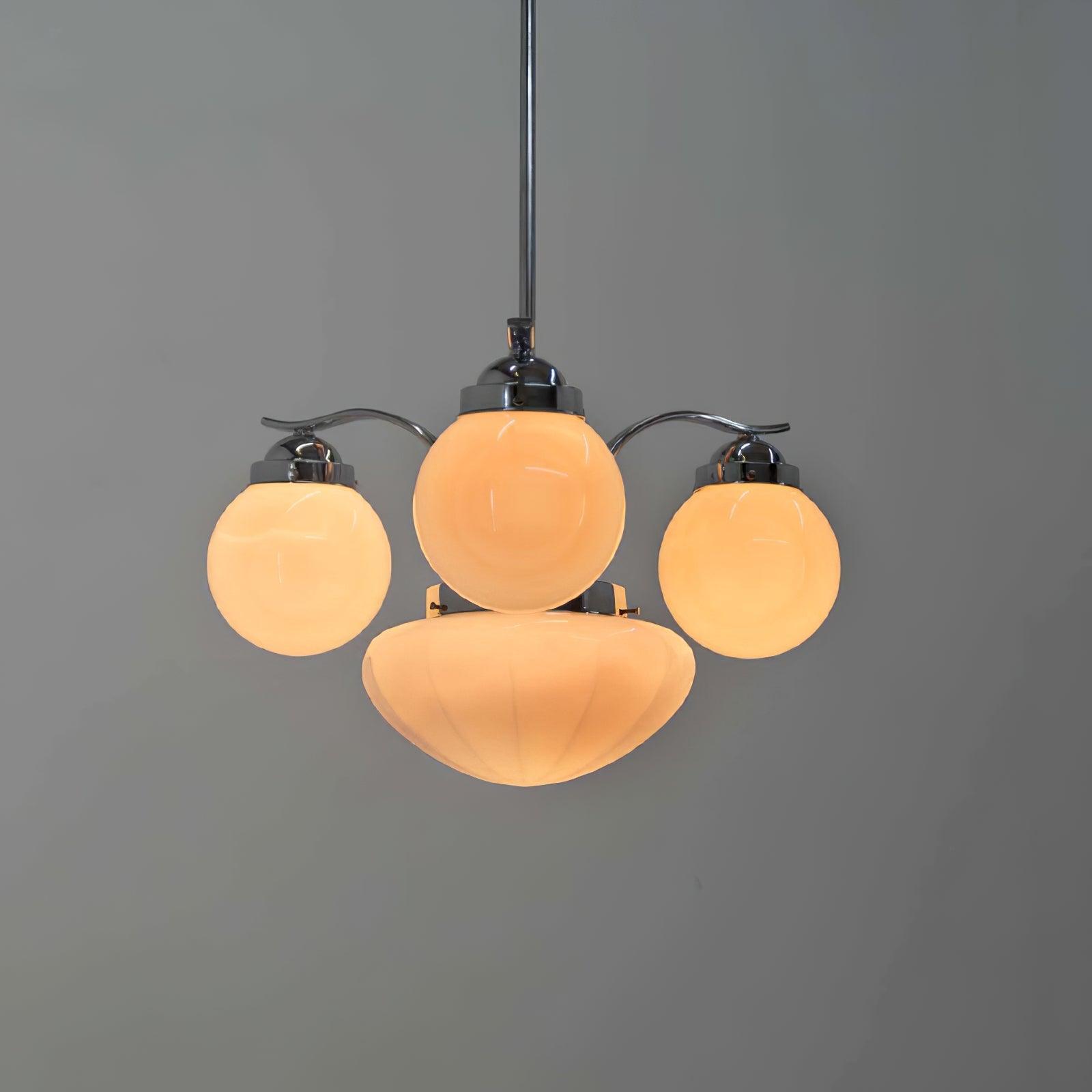 Lustra Lustre Rétro Chic Globe en Verre Blanc