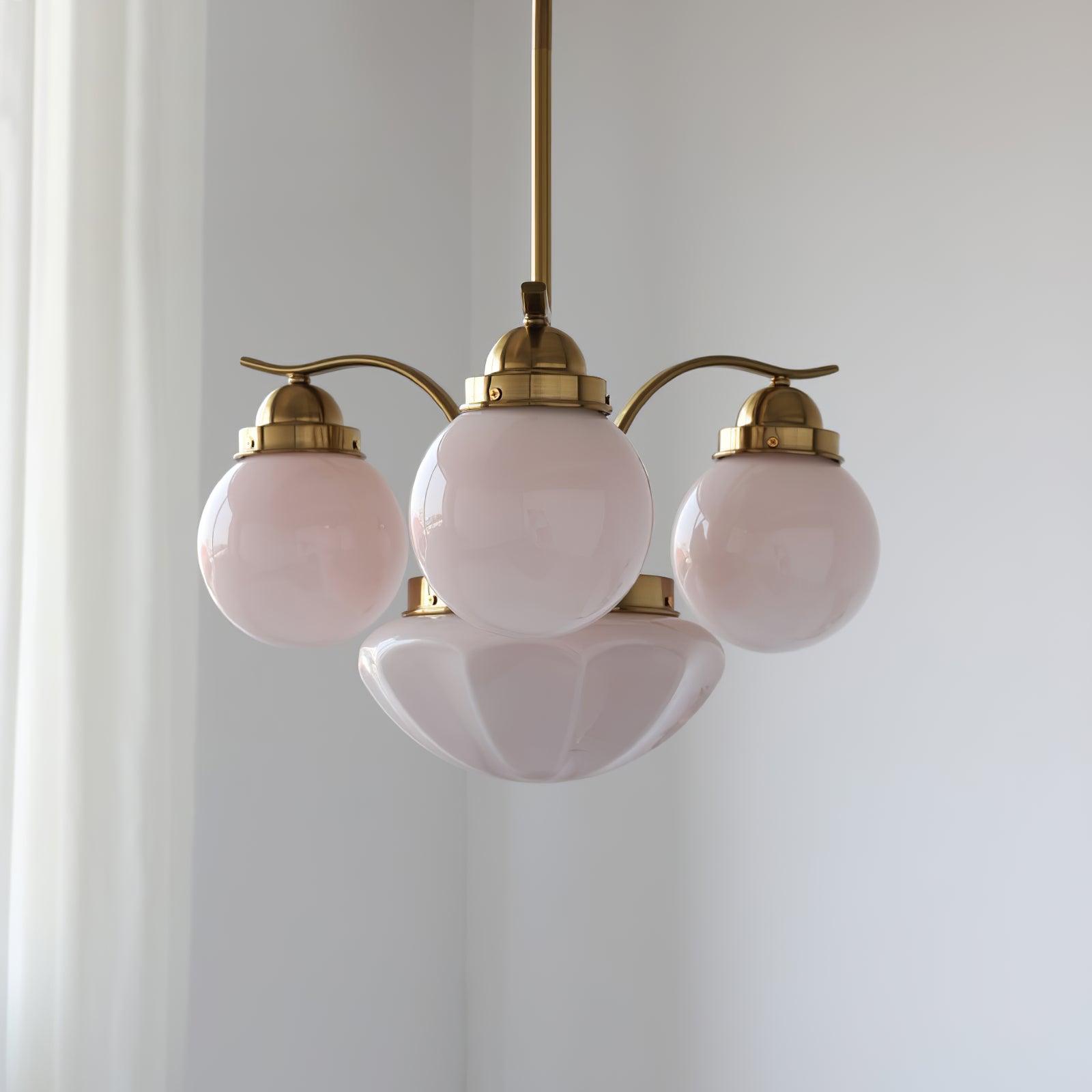 Lustra Lustre Rétro Chic Globe en Verre Blanc
