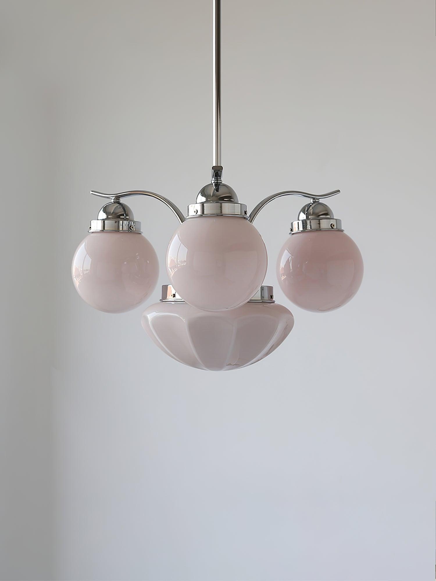 Lustra Lustre Rétro Chic Globe en Verre Blanc