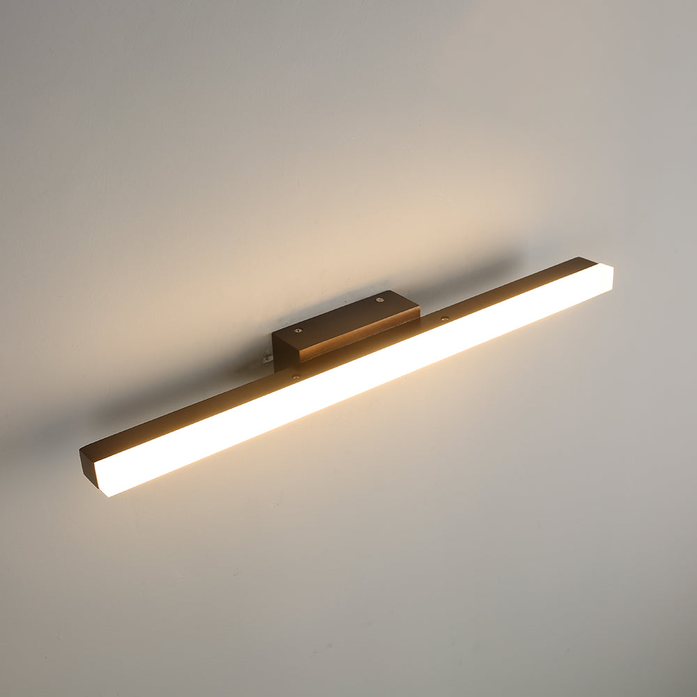 Quinl Applique Murale Miroir Linéaire Minimaliste. Bois. Noyer. Salon