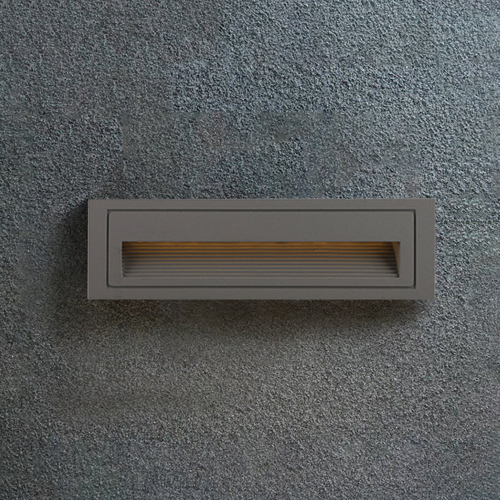 Ray Éclairage Escalier Extérieur Carré Simple, Métal/Acrylique, Noir/Gris/Blanc, Escalier