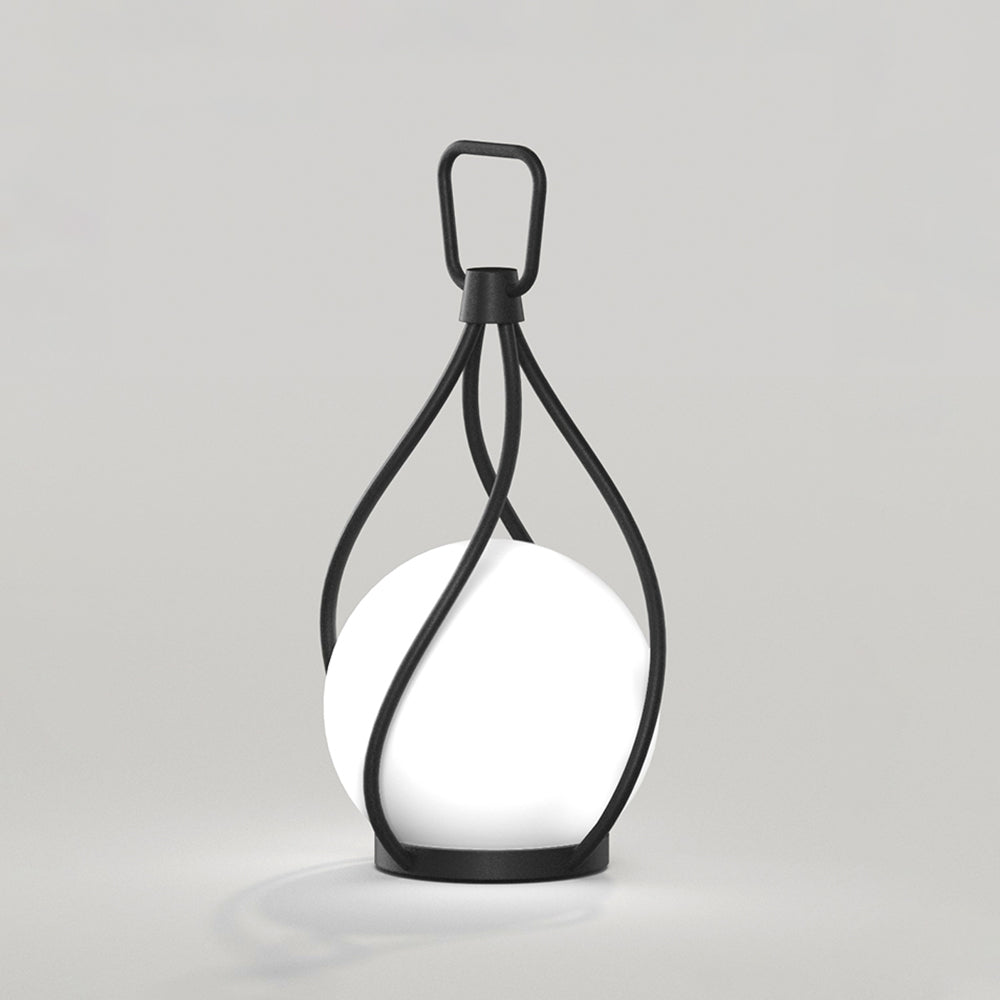 Valentina Suspension Extérieure Globe Moderne, Métal/Acrylique, Blanc/Noir, Jardin
