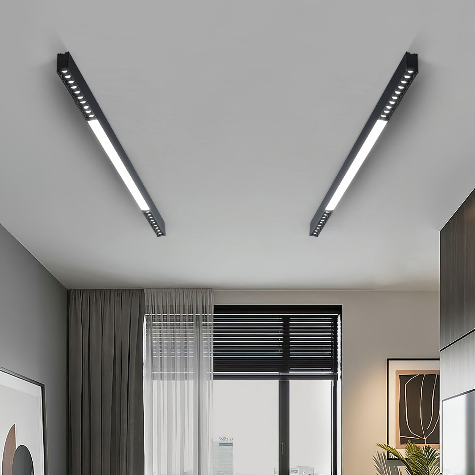 Line Suspension Flottante Moderne en Aluminium