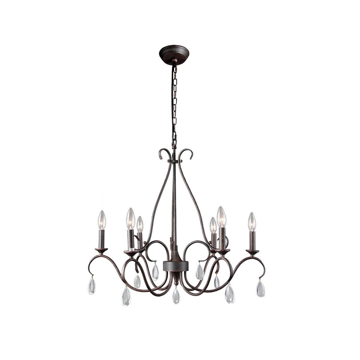 Uzorus Lustre en Métal et Cristal Style Industriel Vintage