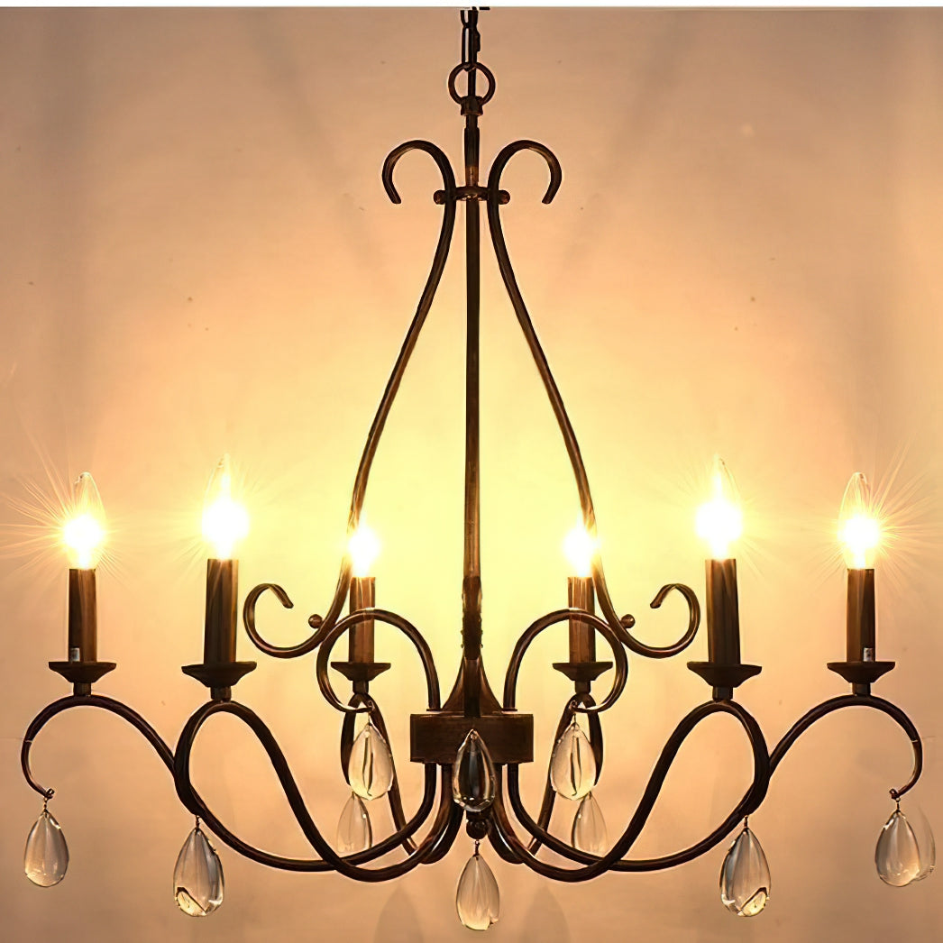Uzorus Lustre en Métal et Cristal Style Industriel Vintage