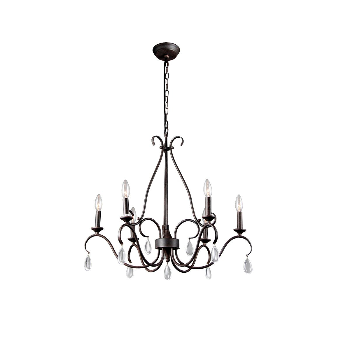 Uzorus Lustre en Métal et Cristal Style Industriel Vintage