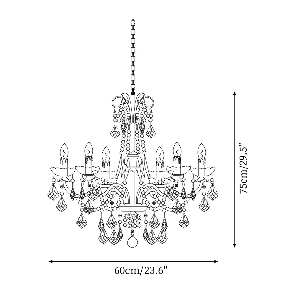 Lustre Lustre en Cristal Perles Suspendues