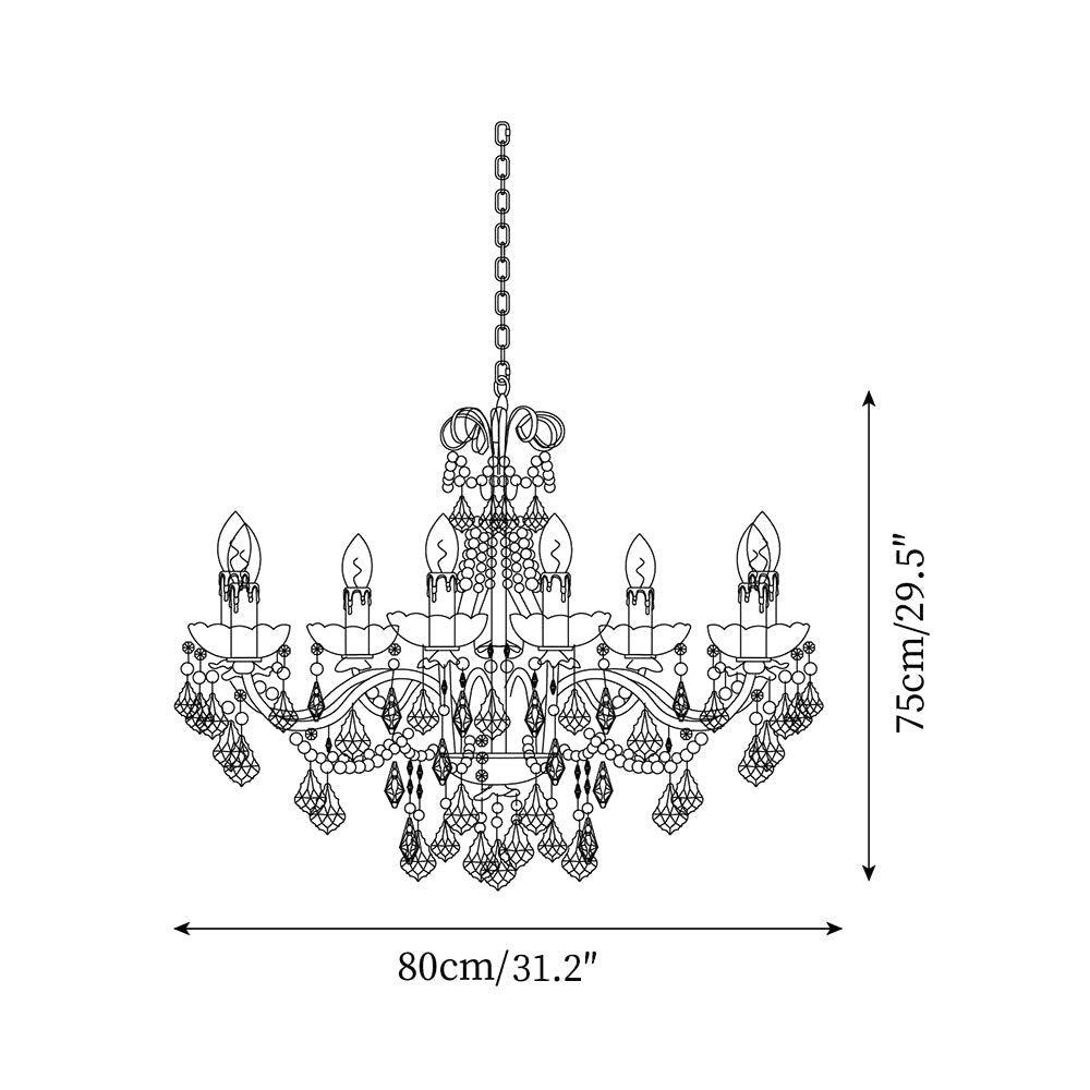 Lustre Lustre en Cristal Perles Suspendues