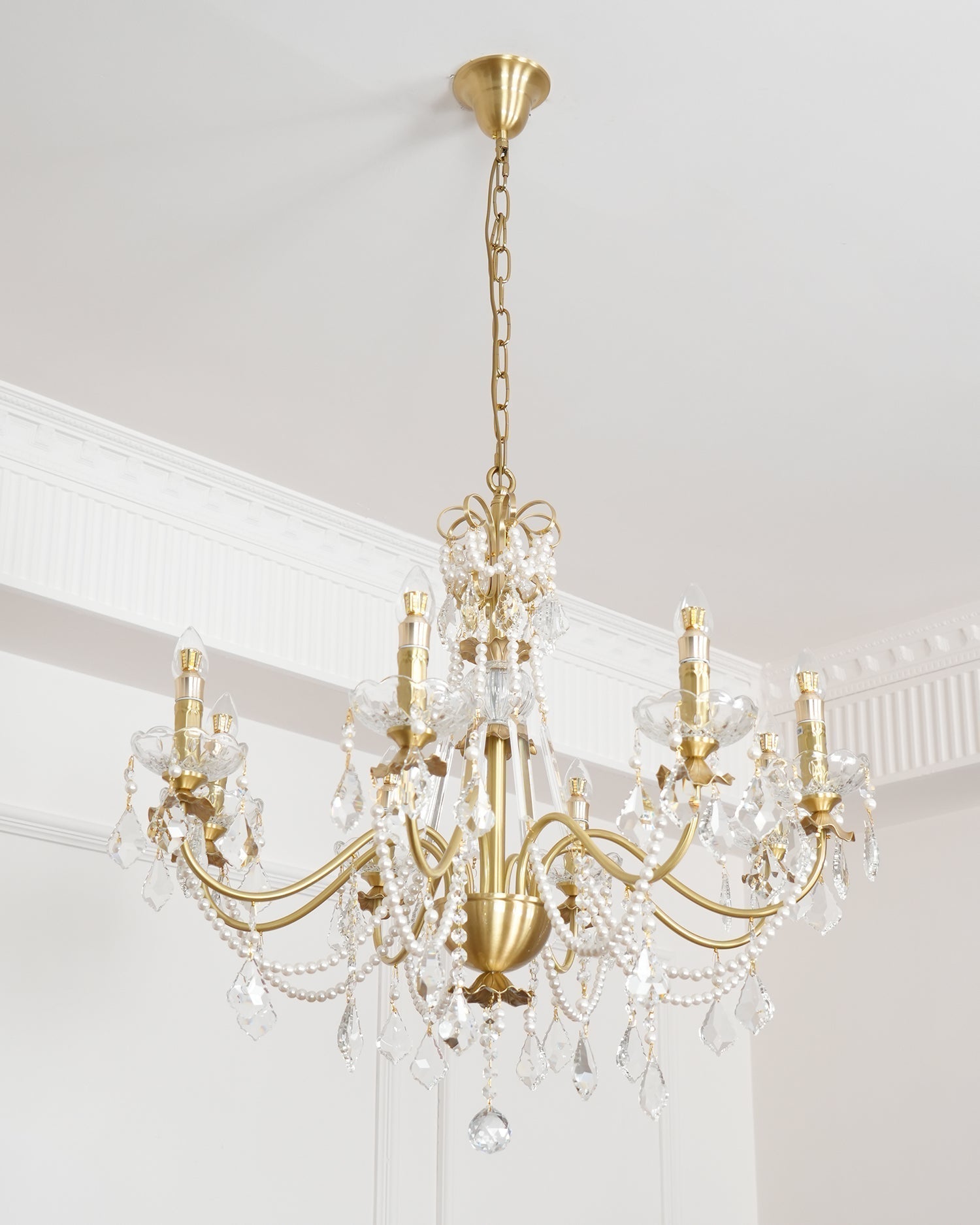 Lustre Lustre en Cristal Perles Suspendues