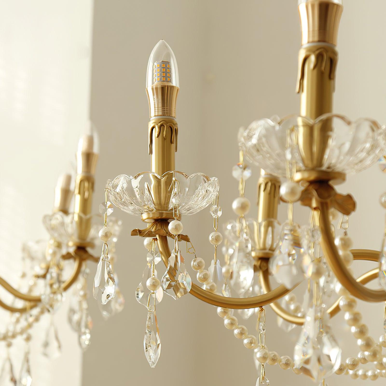 Lustre Lustre en Cristal Perles Suspendues