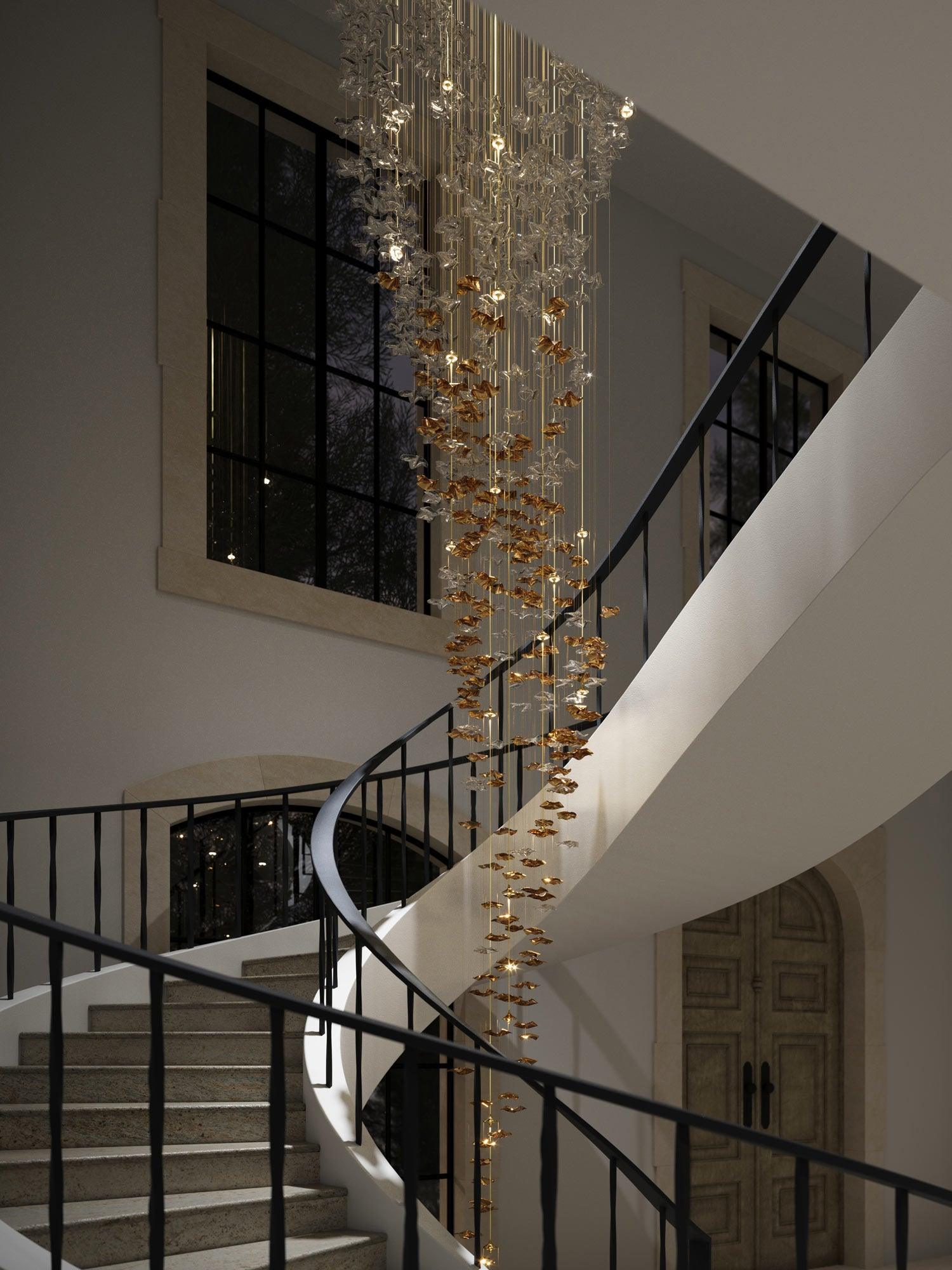 Vecarisra Suspension Lampes Art Verre Tidal Luxe