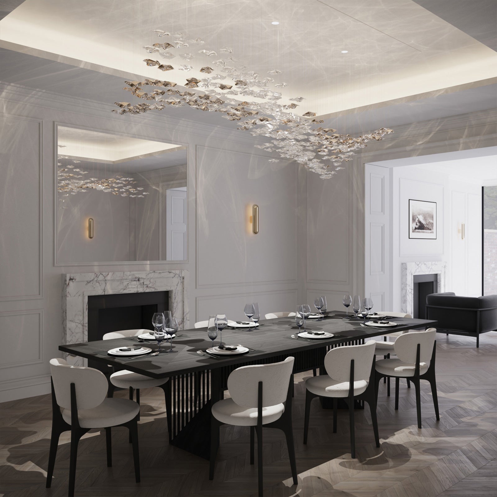Vecarisra Suspension Lampes Art Verre Tidal Luxe