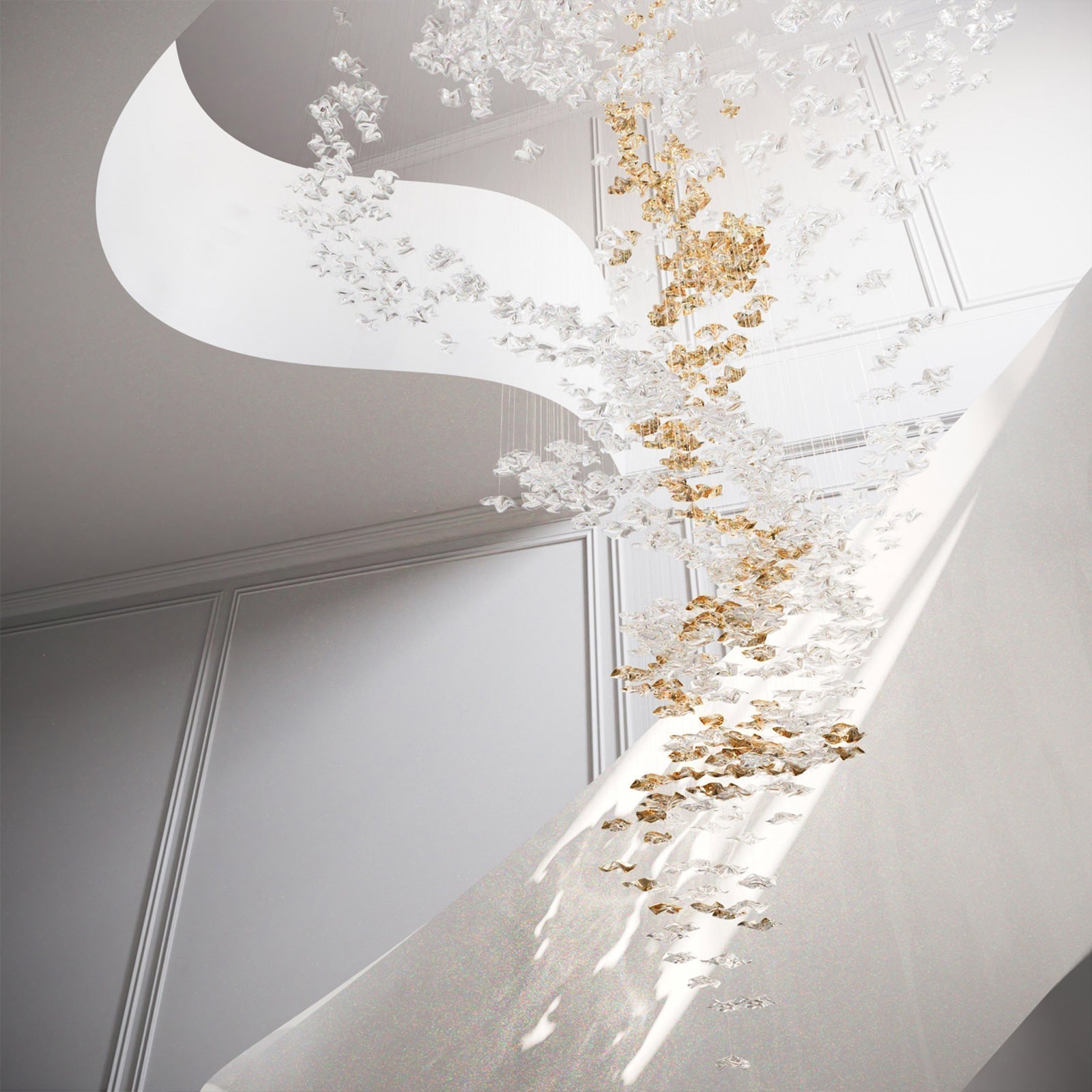 Vecarisra Suspension Lampes Art Verre Tidal Luxe