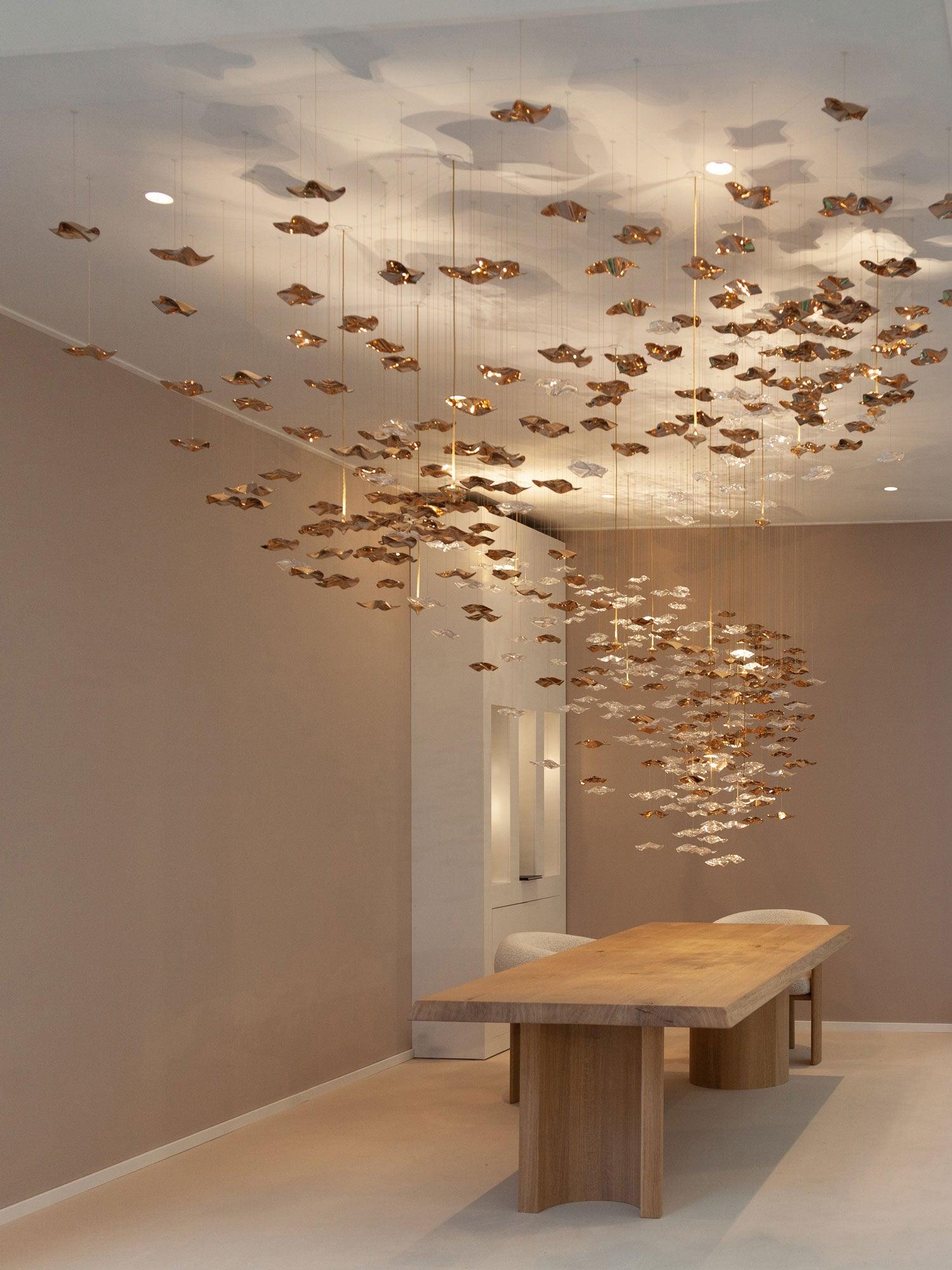 Vecarisra Suspension Lampes Art Verre Tidal Luxe