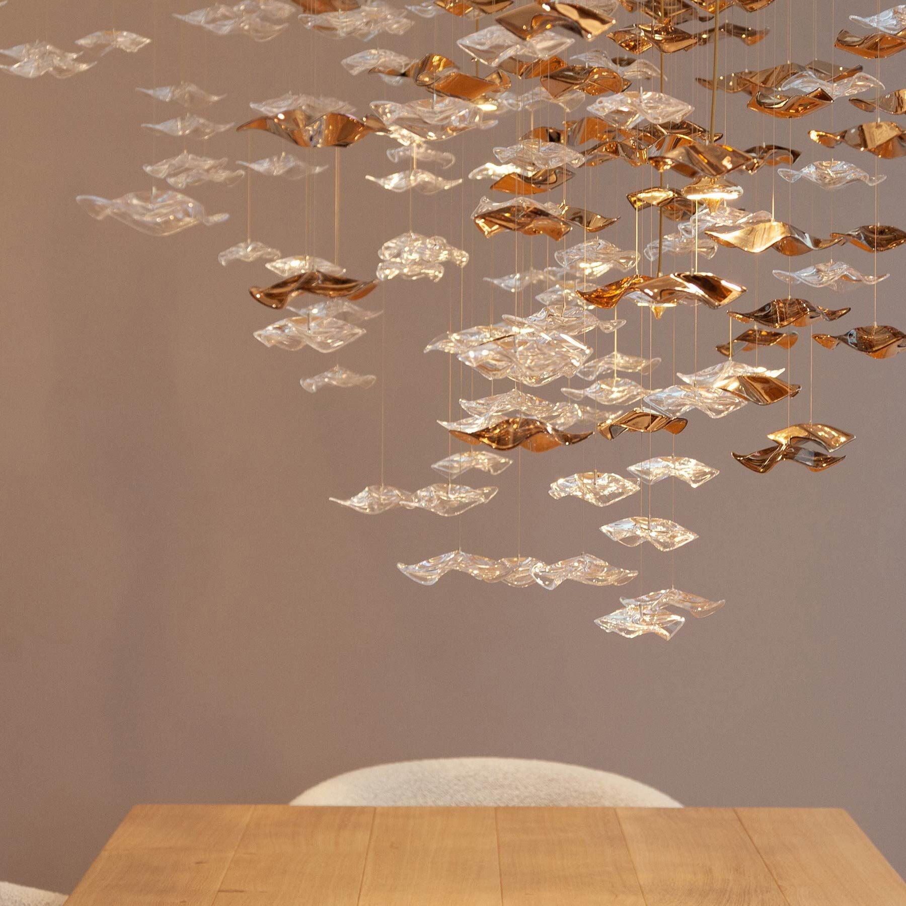 Vecarisra Suspension Lampes Art Verre Tidal Luxe