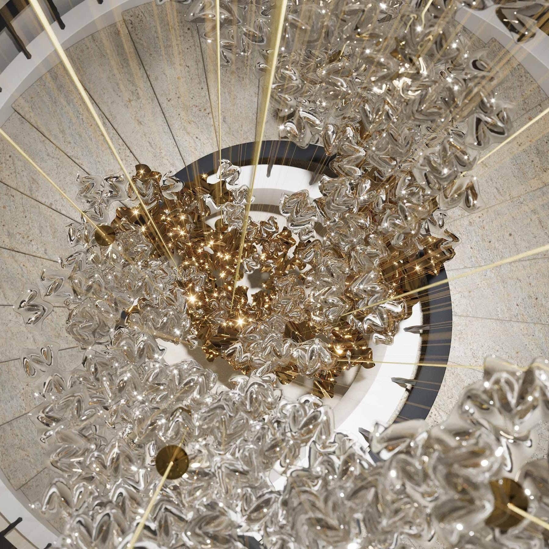 Vecarisra Suspension Lampes Art Verre Tidal Luxe