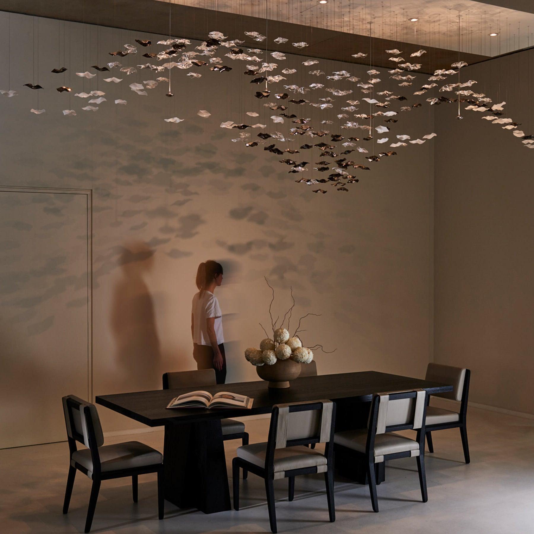 Vecarisra Suspension Lampes Art Verre Tidal Luxe