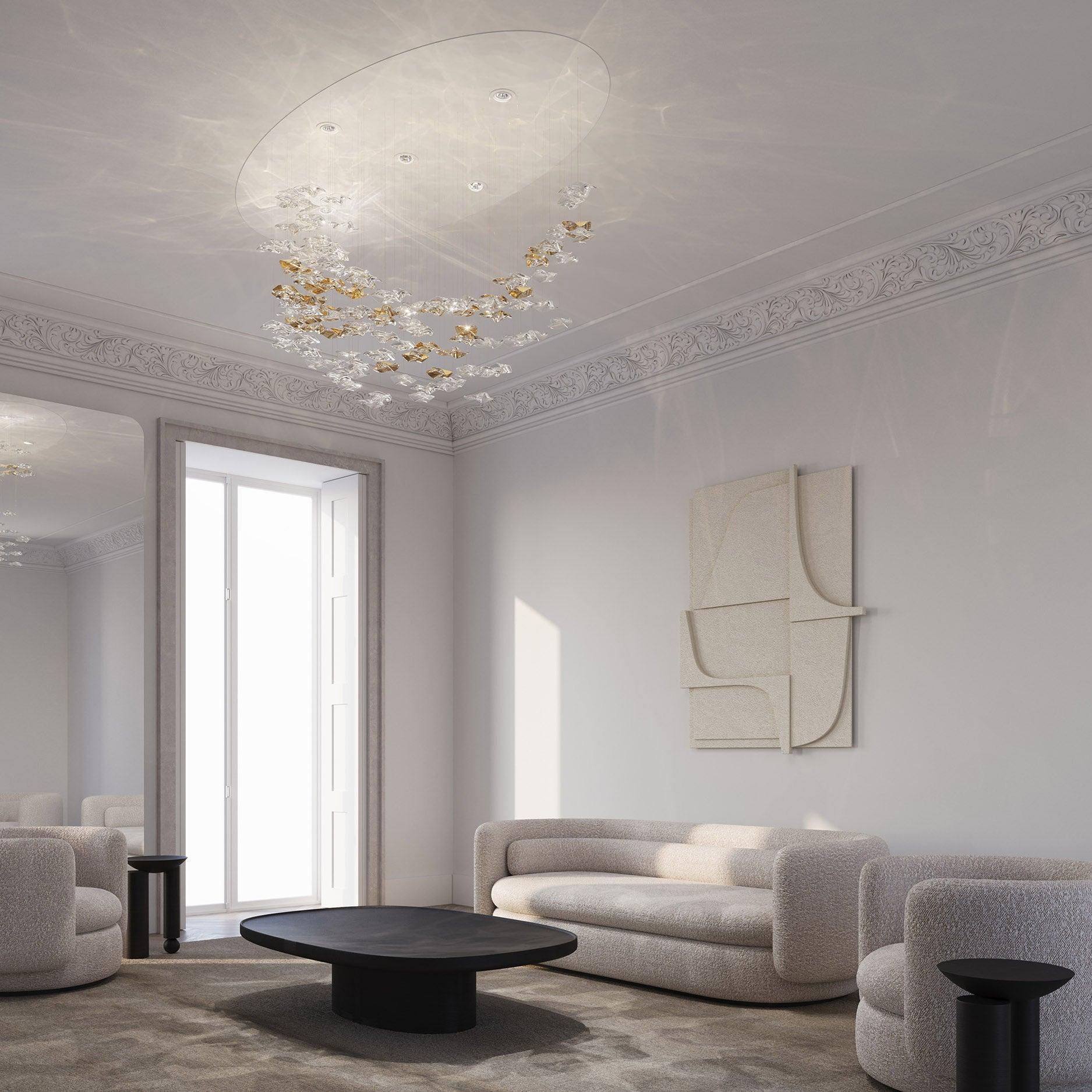 Vecarisra Suspension Lampes Art Verre Tidal Luxe