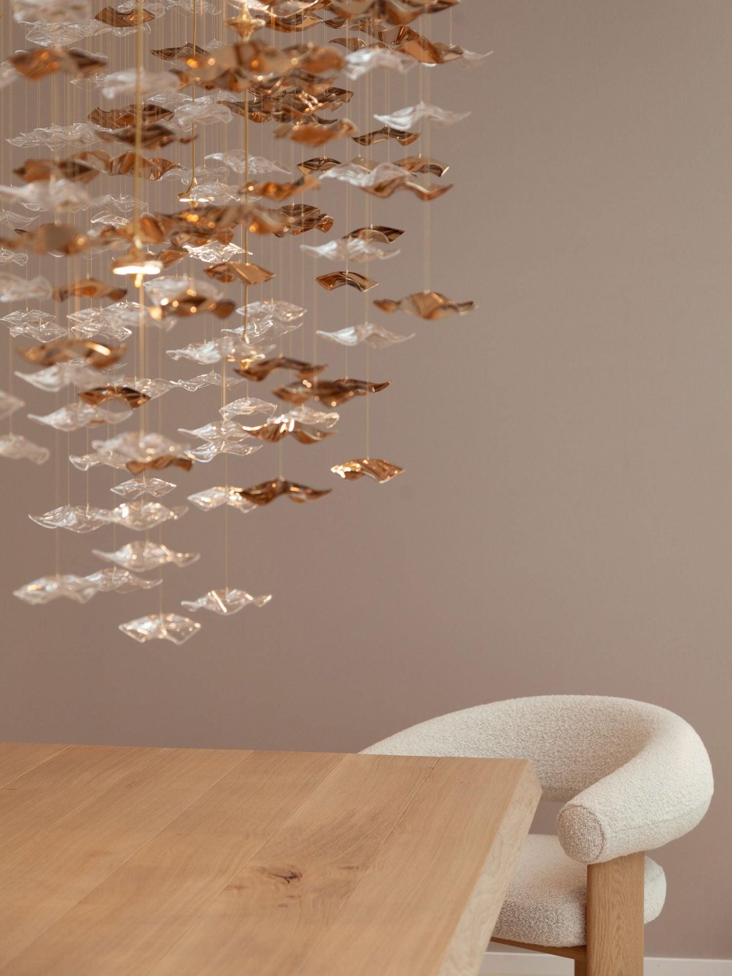 Vecarisra Suspension Lampes Art Verre Tidal Luxe
