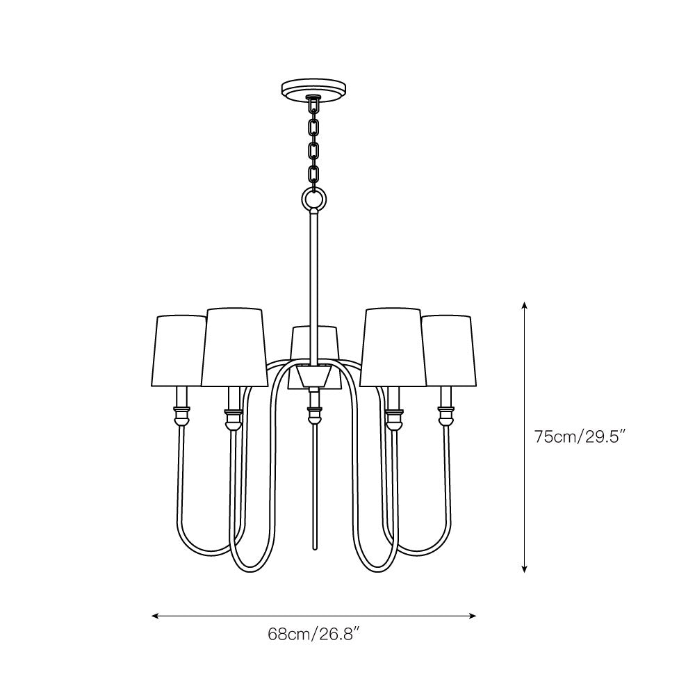 Evraeel Lustre en Métal et Tissu Moderne Minimaliste