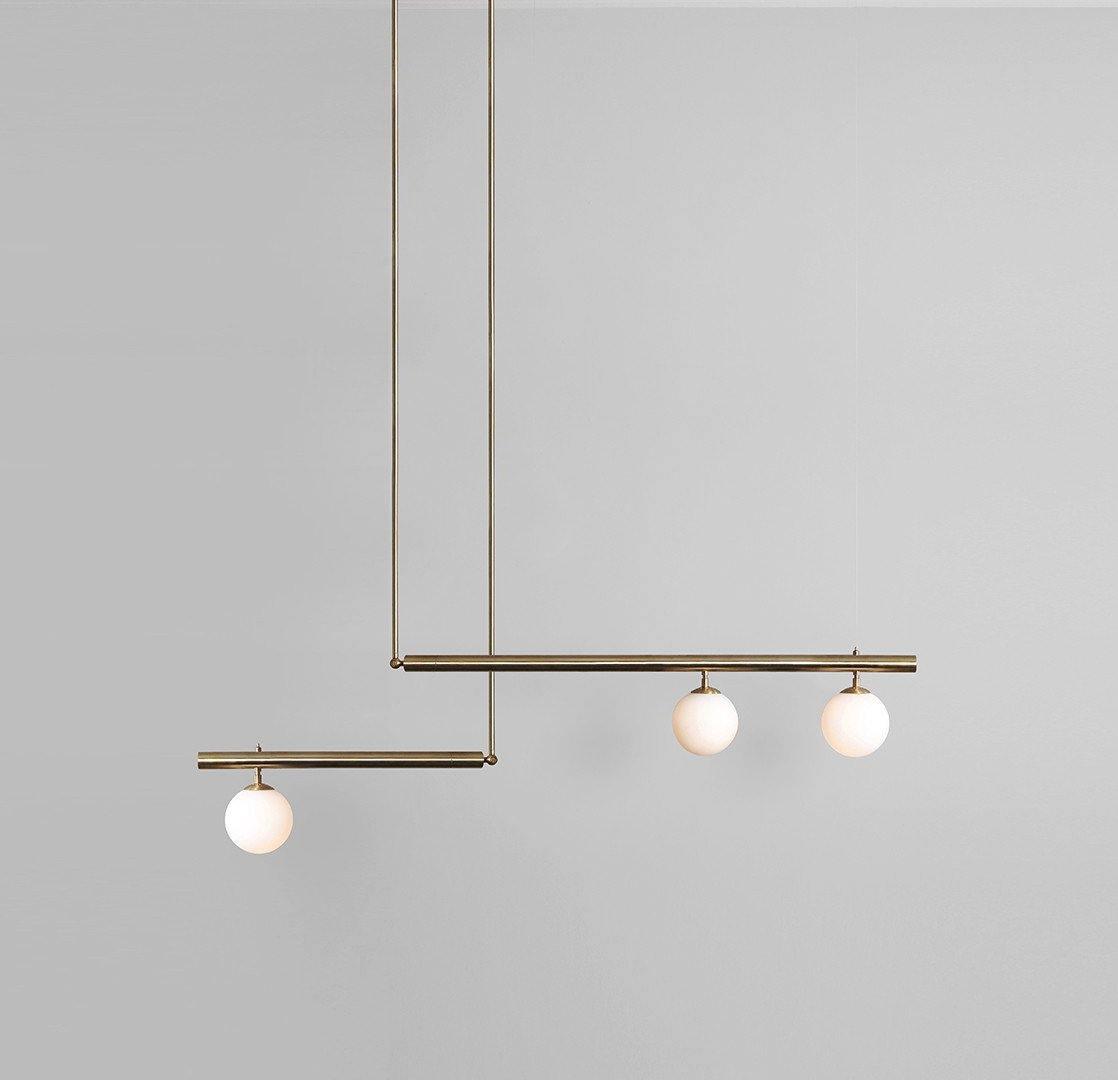 Solara Suspension en laiton linéaire satellite minimaliste