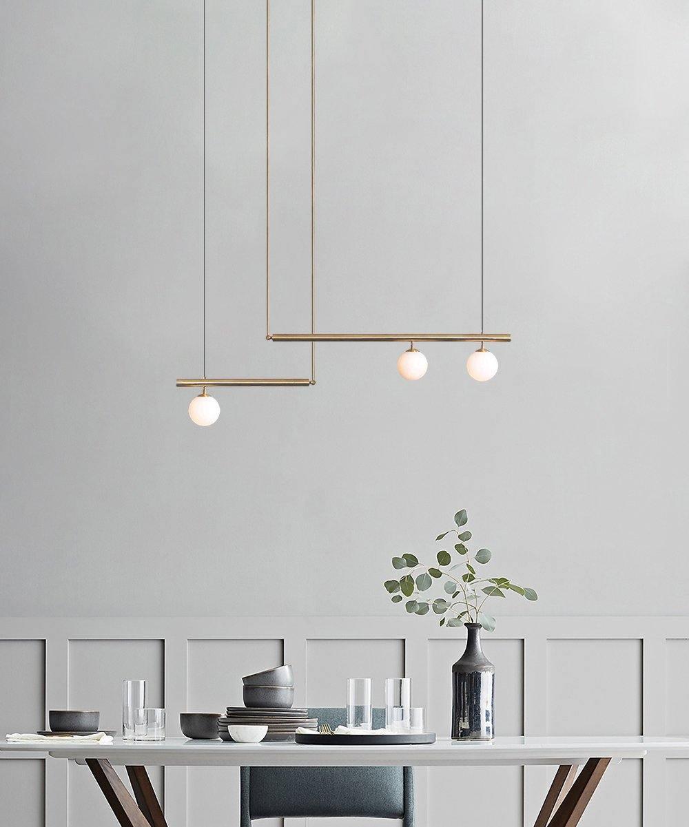 Solara Suspension en laiton linéaire satellite minimaliste