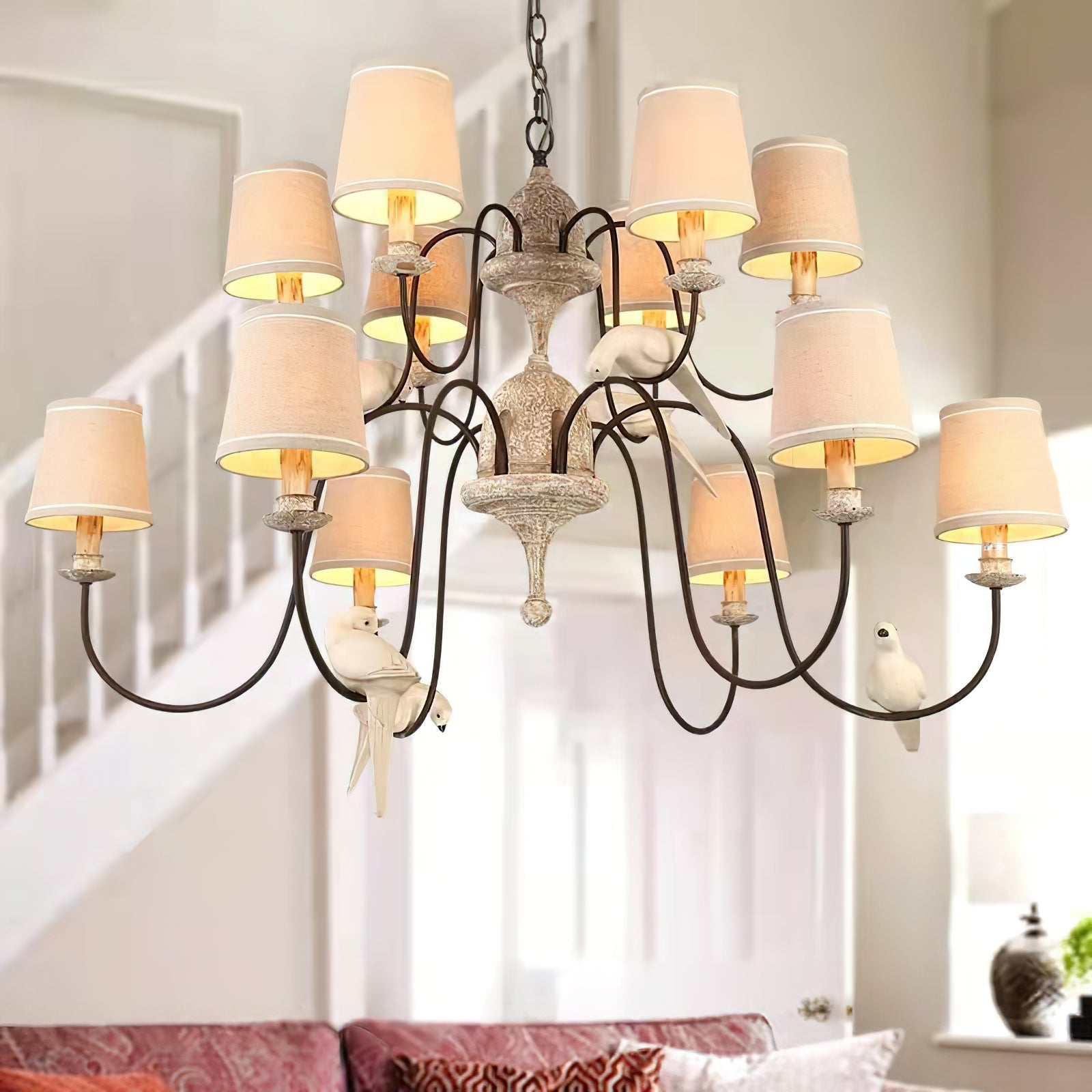 Avcarora Lustre en Tissu et Métal Postmoderne de Luxe