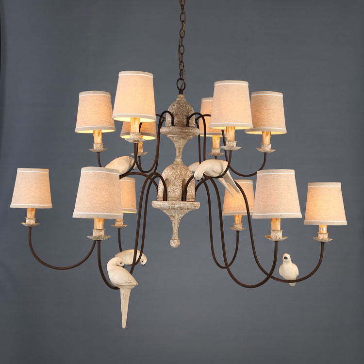 Avcarora Lustre en Tissu et Métal Postmoderne de Luxe