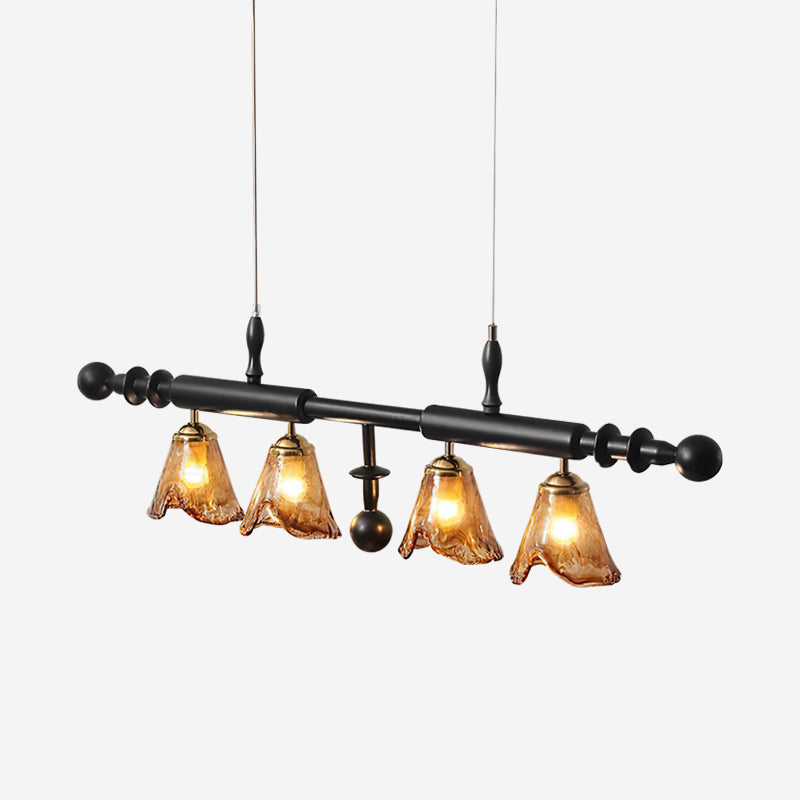 Savoy Lustre Abat-jours en Verre Texturés Cadre Noir