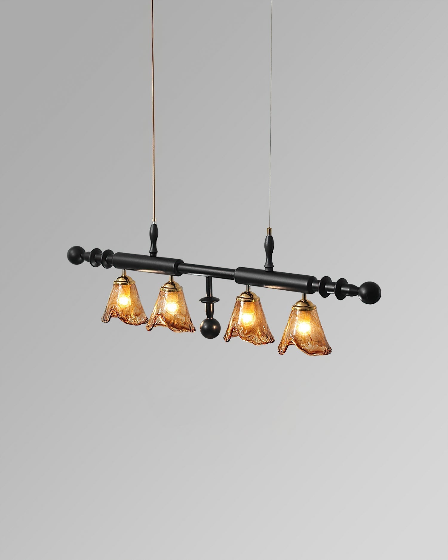 Savoy Lustre Abat-jours en Verre Texturés Cadre Noir