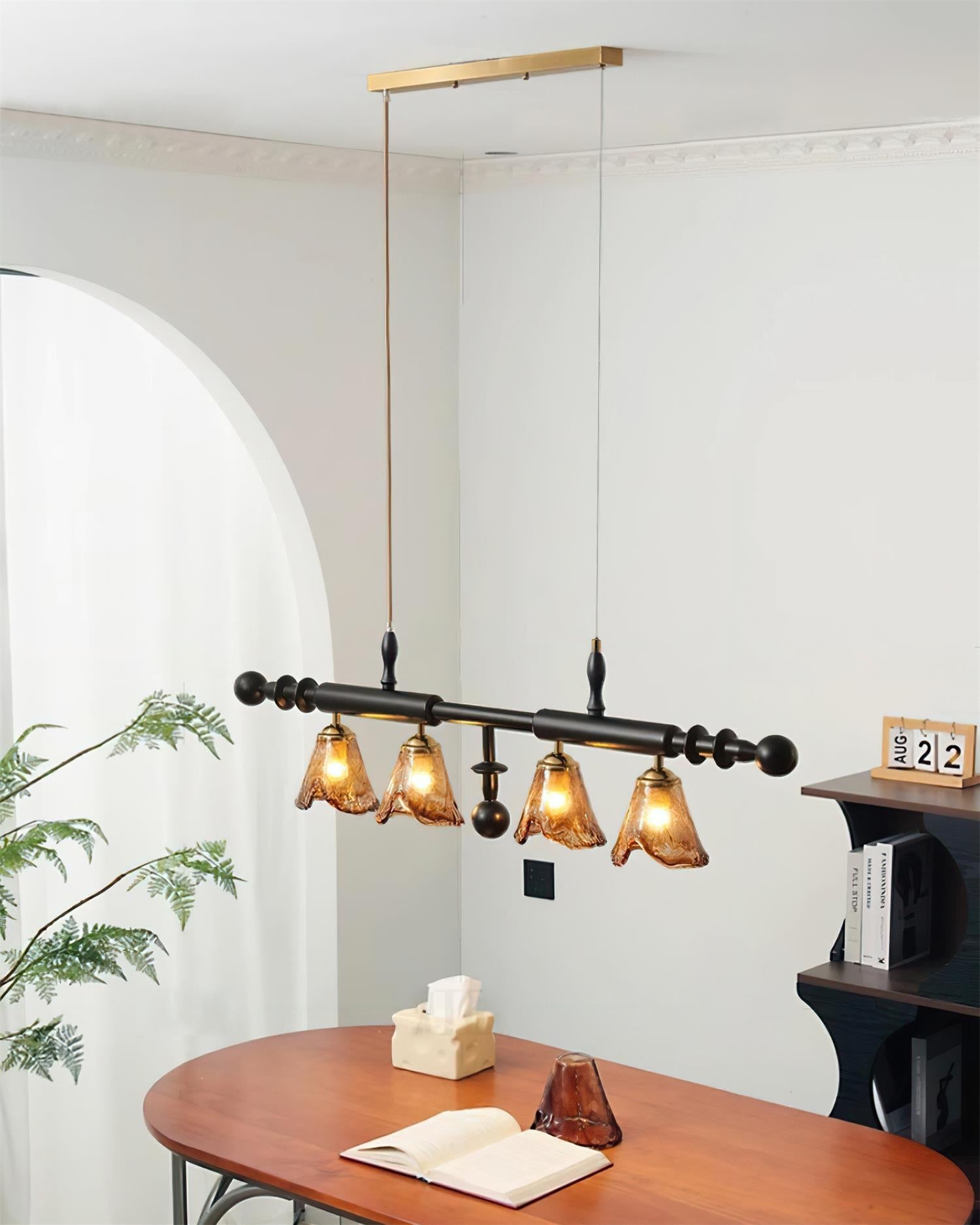 Savoy Lustre Abat-jours en Verre Texturés Cadre Noir