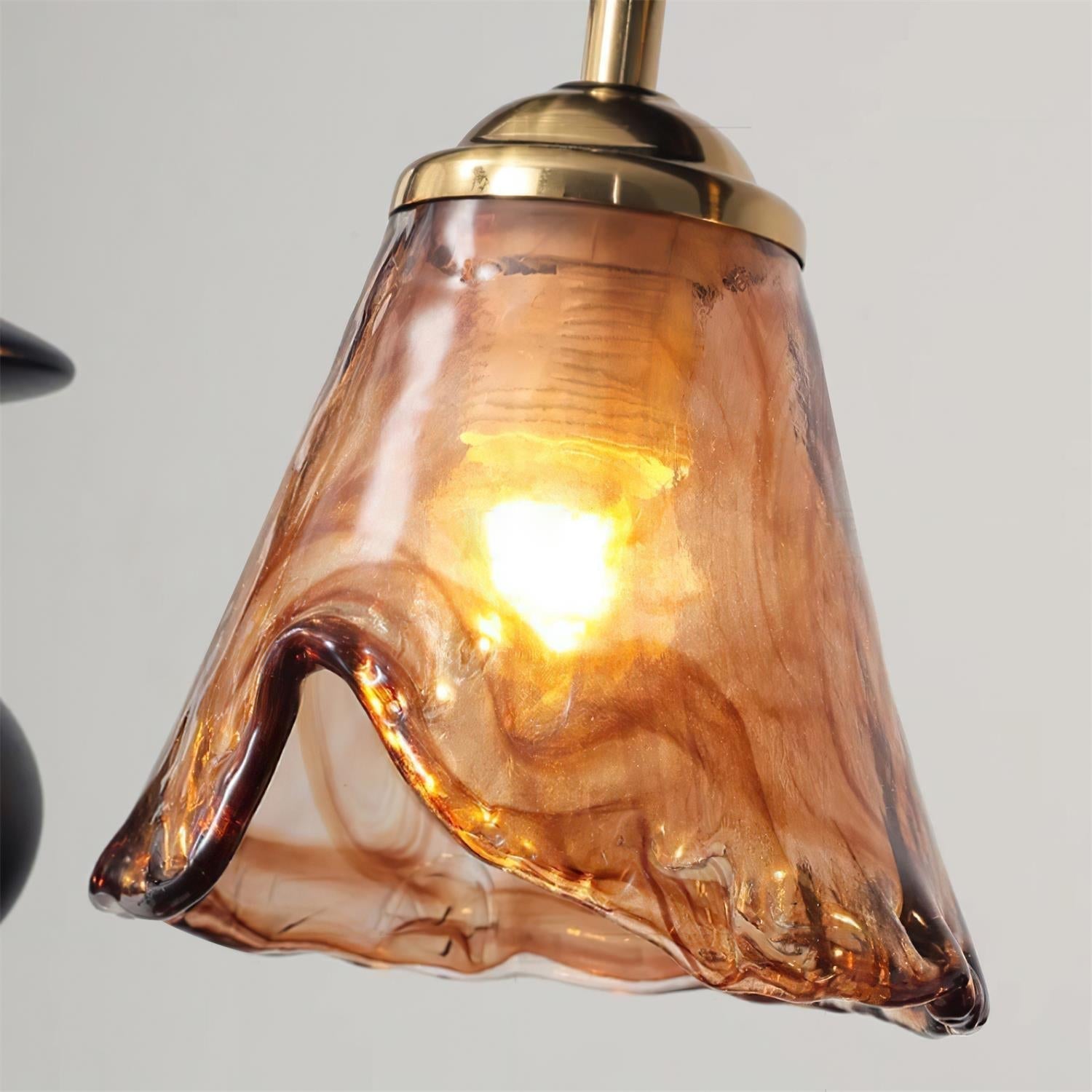 Savoy Lustre Abat-jours en Verre Texturés Cadre Noir