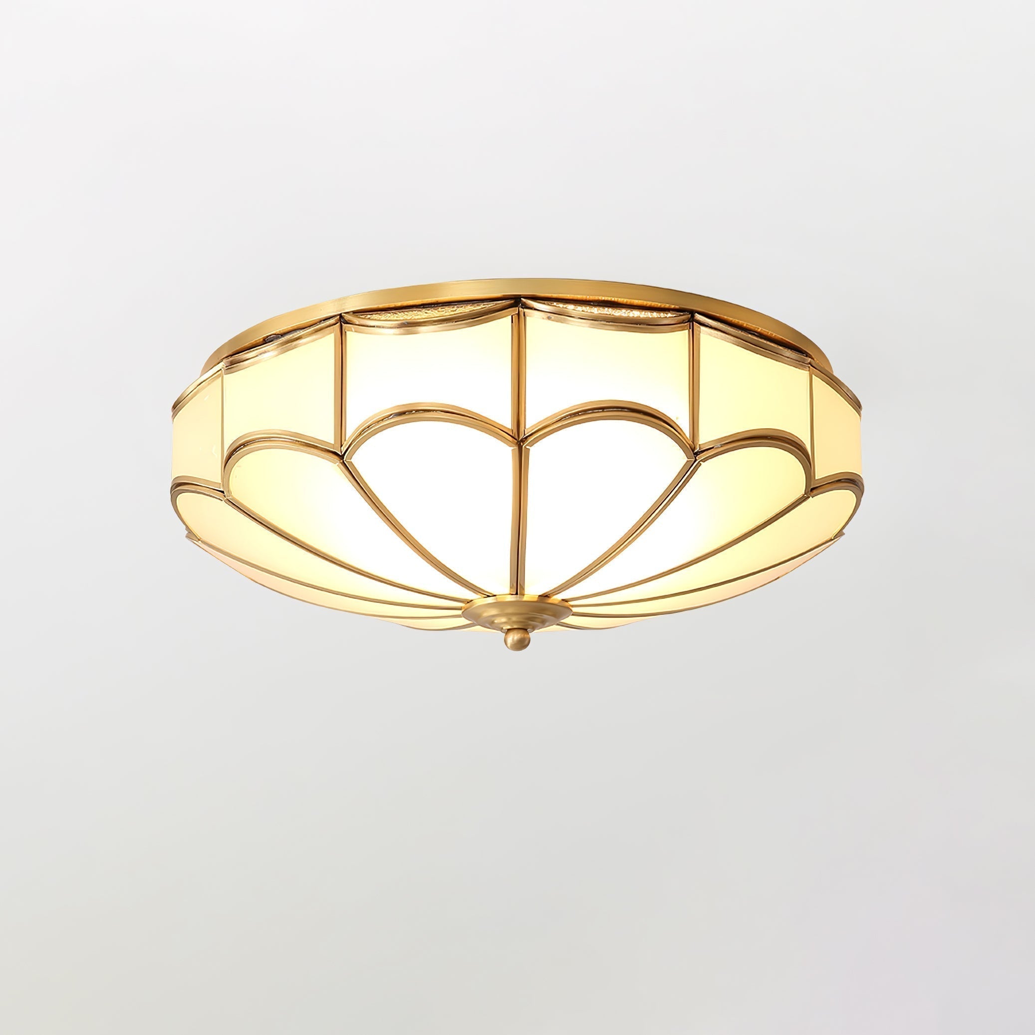 Evmarara Plafonnier encastré en laiton et verre Elegance