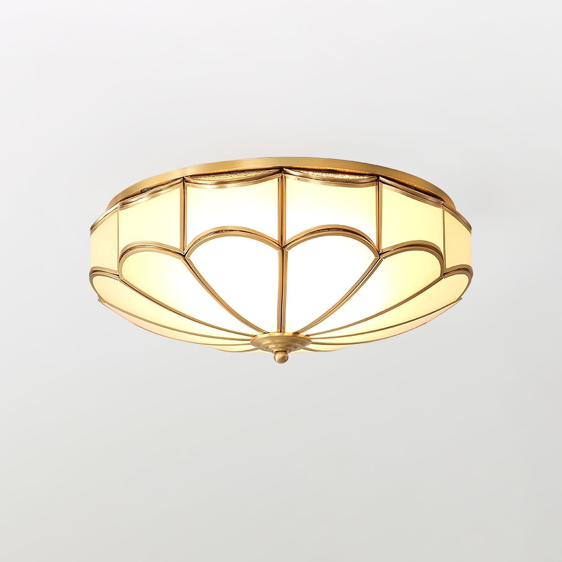 Evmarara Plafonnier encastré en laiton et verre Elegance