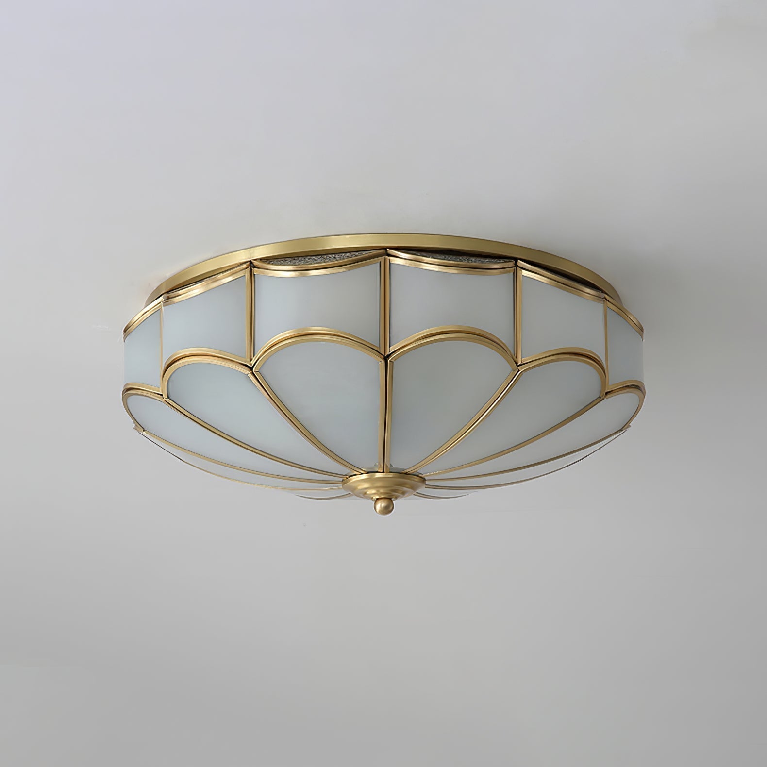 Evmarara Plafonnier encastré en laiton et verre Elegance