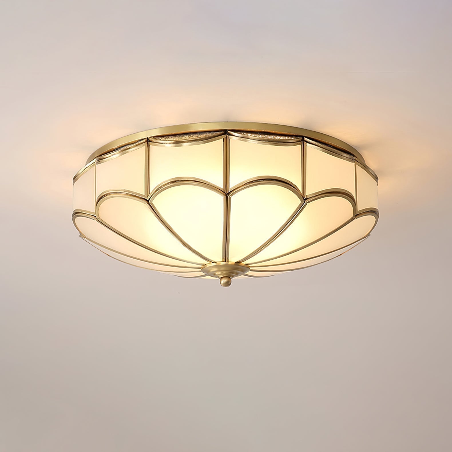 Evmarara Plafonnier encastré en laiton et verre Elegance
