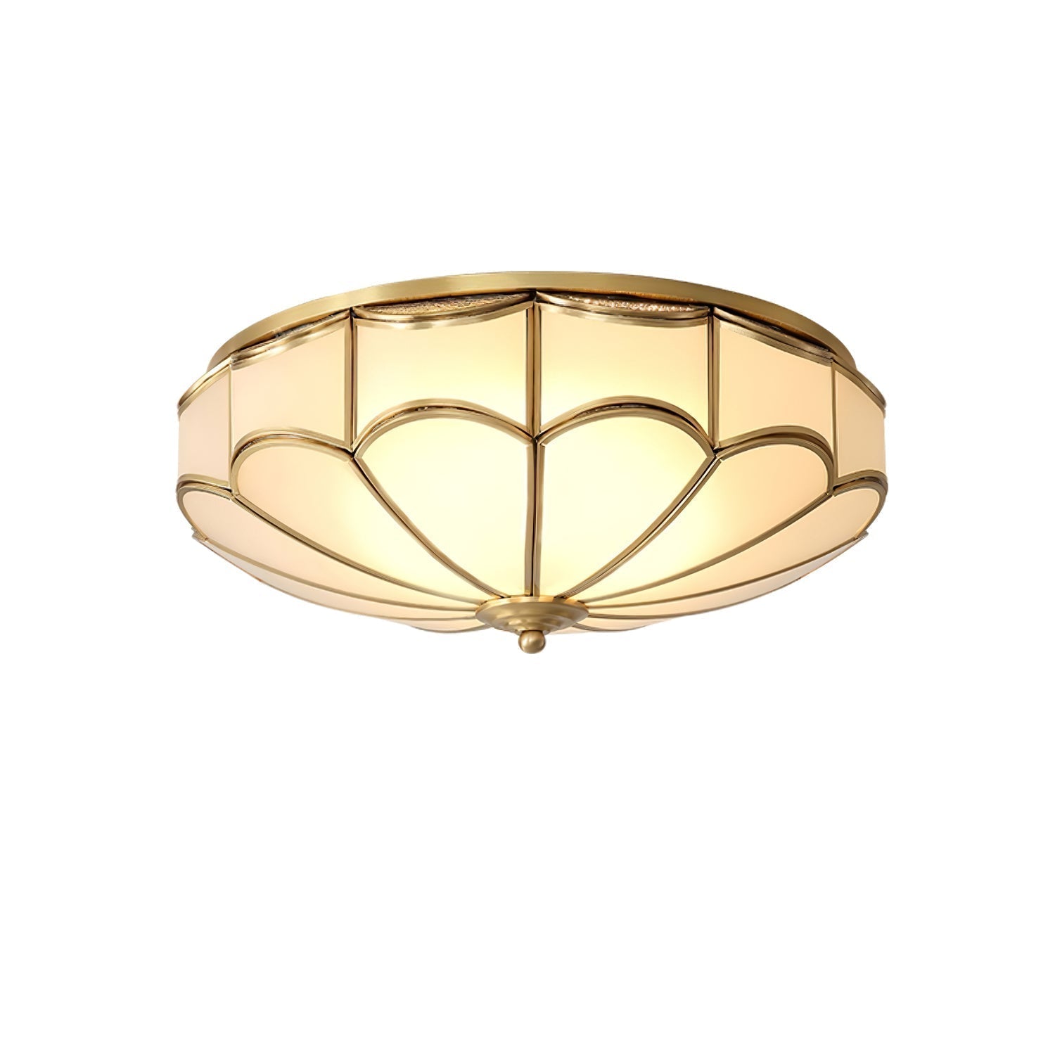 Evmarara Plafonnier encastré en laiton et verre Elegance