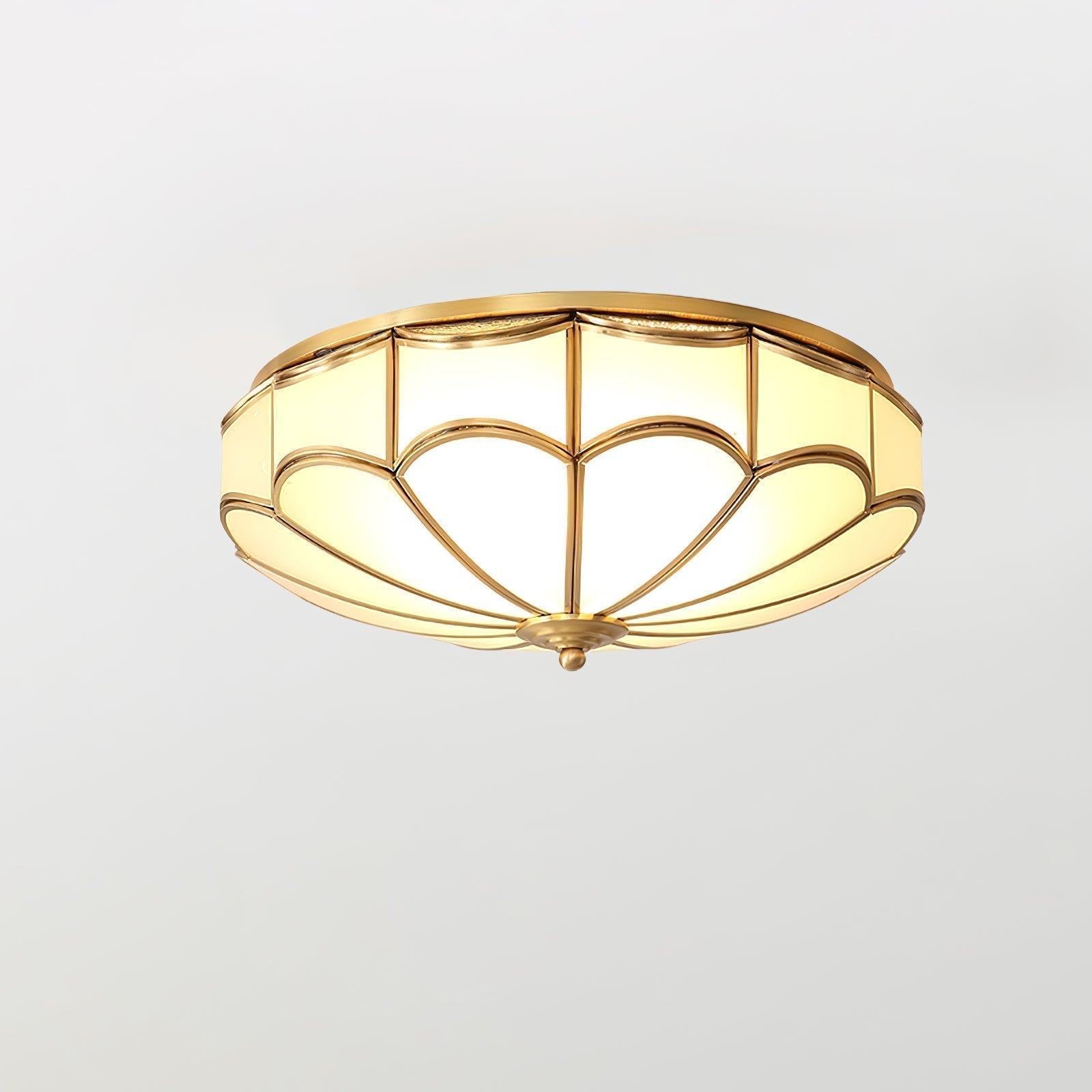 Evmarara Plafonnier encastré en laiton et verre Elegance