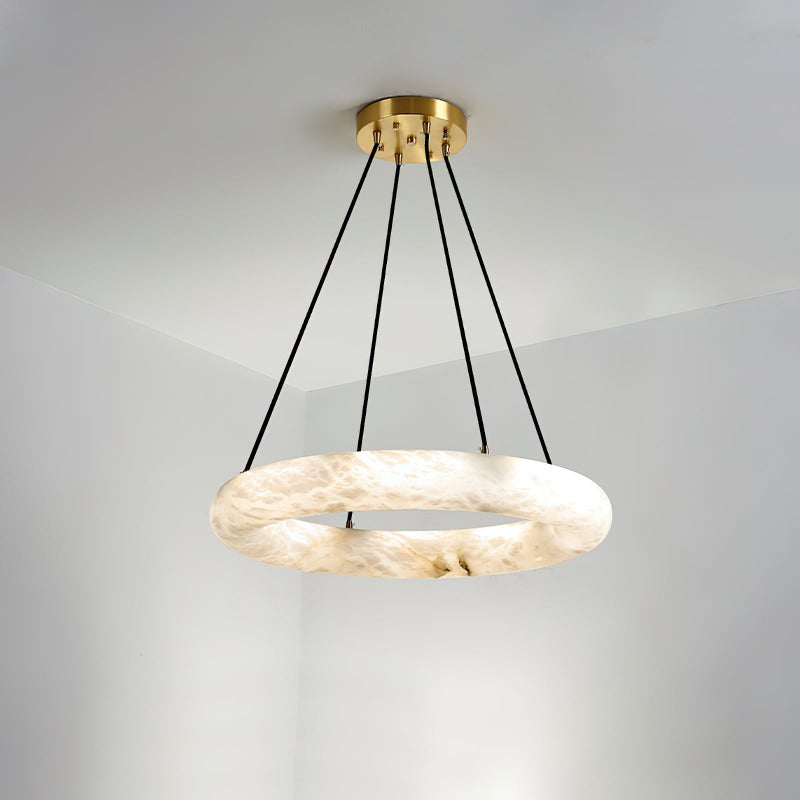 Alvynora Lustre Moderne Minimaliste en Laiton et Albâtre