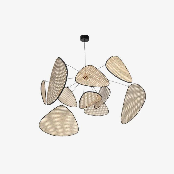 Lustra Lustre Écran Cannage Suspension Rétro