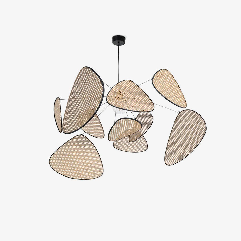 Lustra Lustre Écran Cannage Suspension Rétro