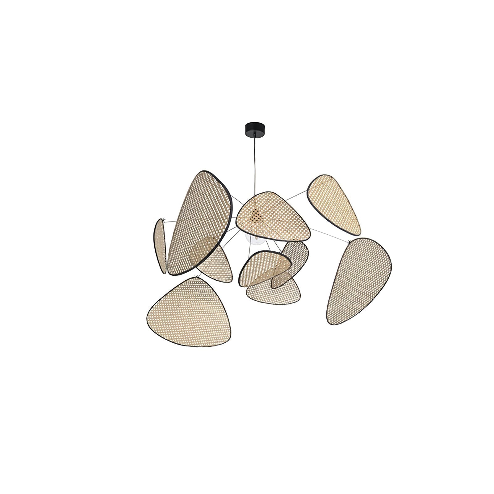 Lustra Lustre Écran Cannage Suspension Rétro