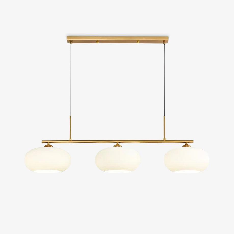 Lustra Suspension Lampe Linéaire à 3 Lumières en Forme de Globe