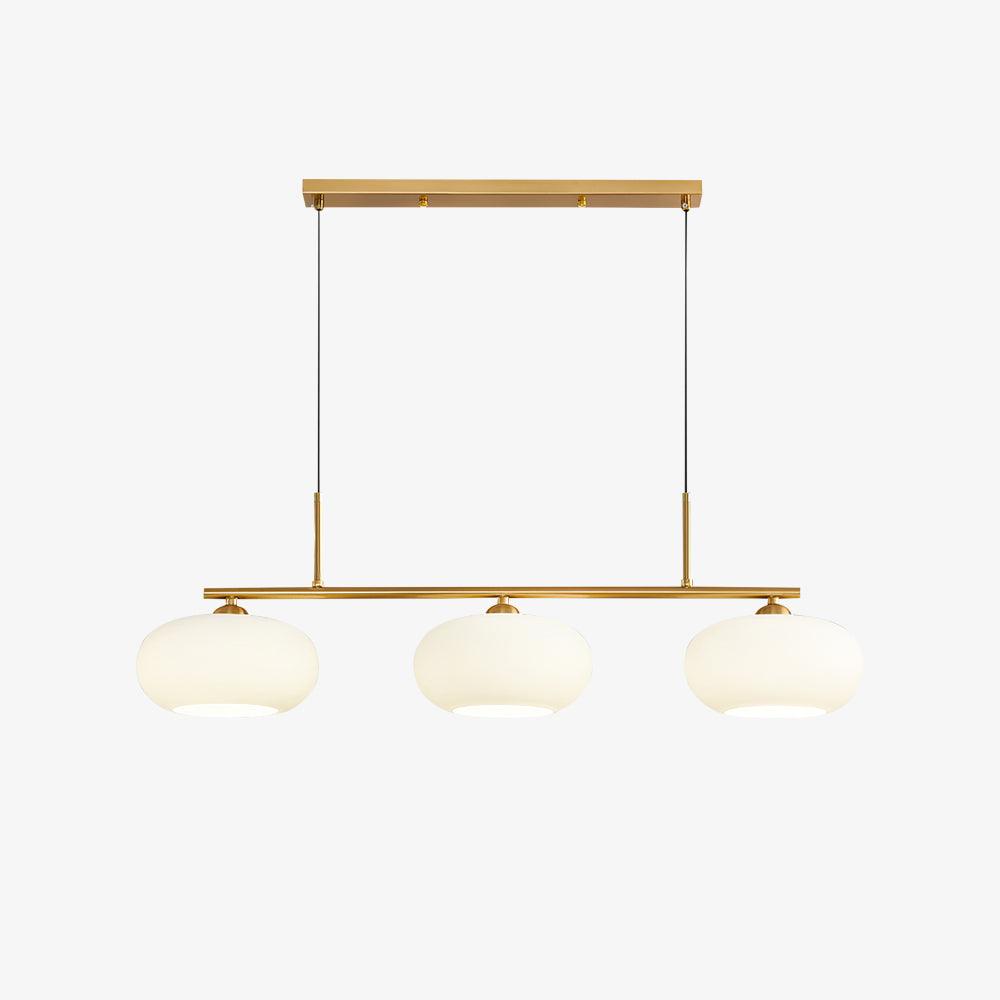 Lustra Suspension Lampe Linéaire à 3 Lumières en Forme de Globe