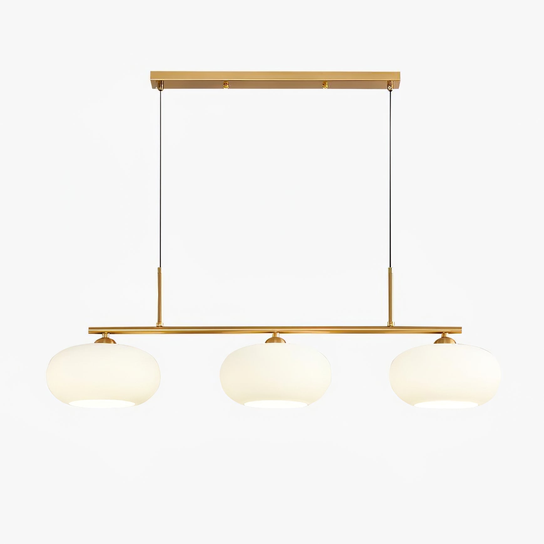 Lustra Suspension Lampe Linéaire à 3 Lumières en Forme de Globe